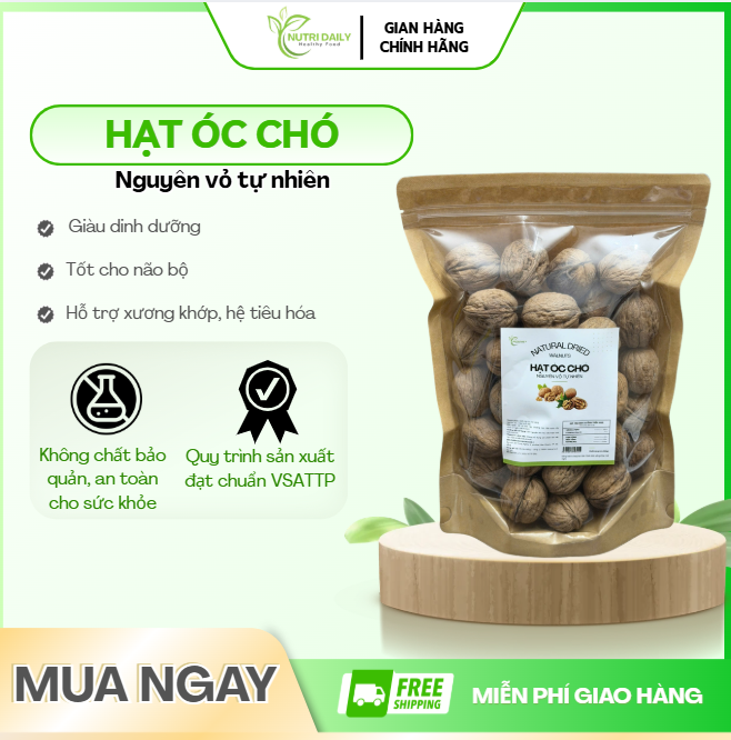 Hạt óc chó nguyên vỏ tự nhiên