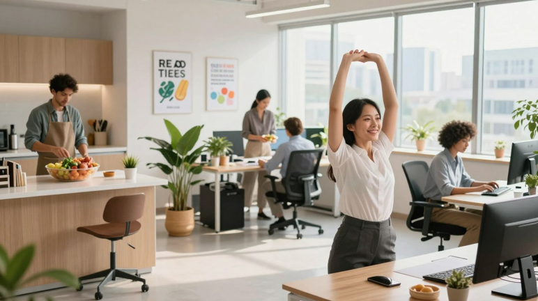 Mẹo chăm sóc sức khỏe cho dân văn phòng với bài tập vươn vai thư giãn